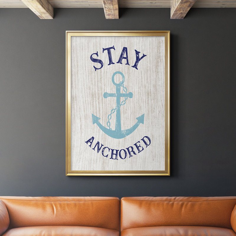 Toile encadrée de qualité supérieure Stay Anchored - prête à être accrochée, Toile avec cadre doré, H 42,5 po x l 30,5 po