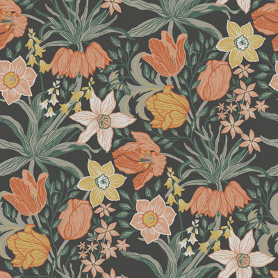 Non-Pasted,Unpasted Floral Wallpaper