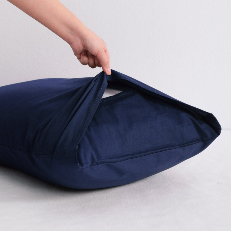 1 housse de coussin pour le corps, housse de coussin en coton, fermeture à enveloppe, 20 x 54 pouces - NTBAY, Bleu marine
