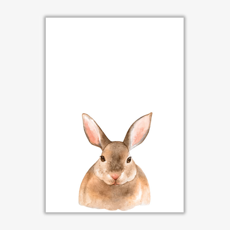 Forest Friends, Cute Bunny - Painting, No Frame, 30 cm H x 21 cm W x 1 cm D