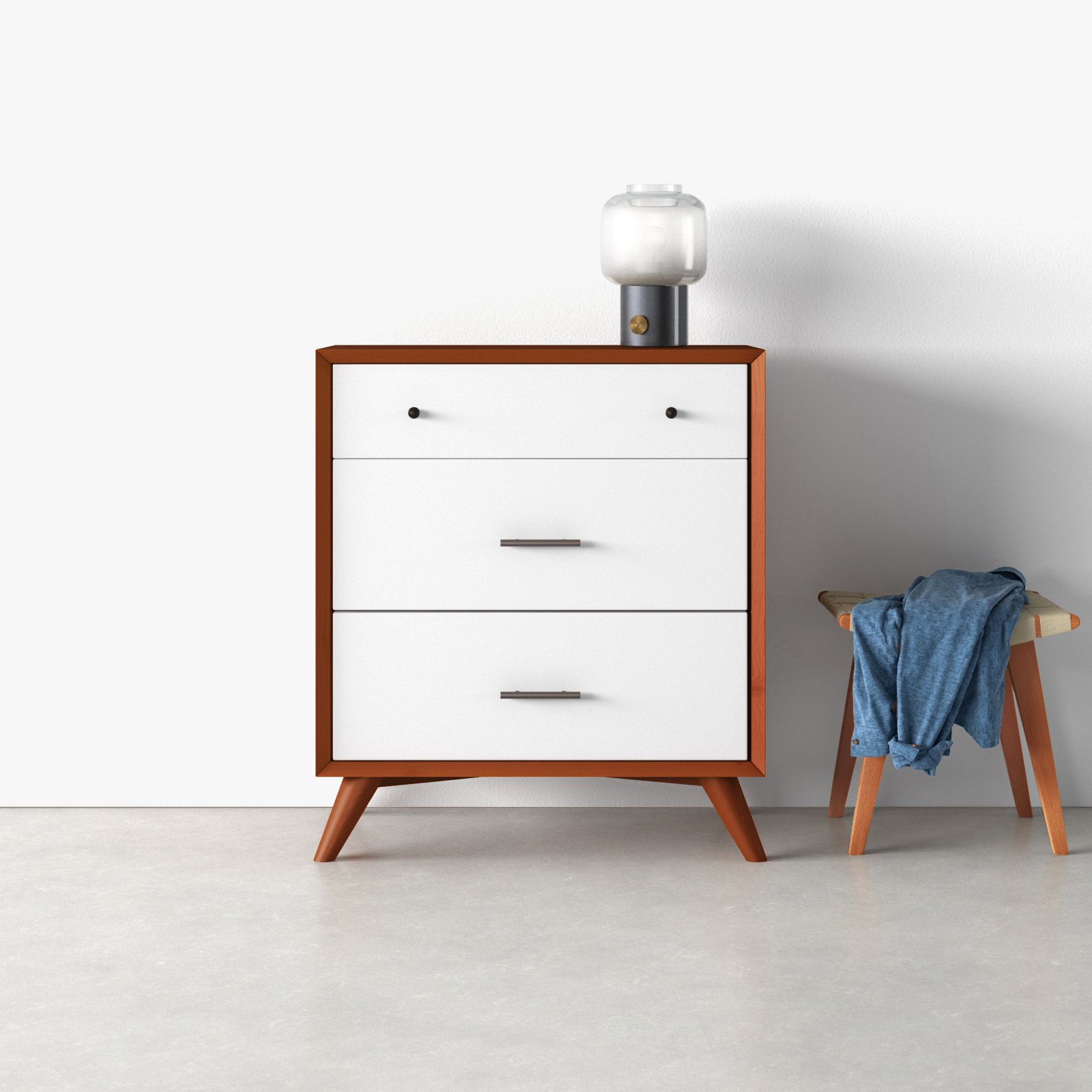 Williams 32" Mahogany Dresser, Chestnut/White