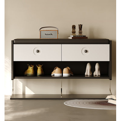 Banc de rangement pour chaussures en acier inoxydable de style italien
