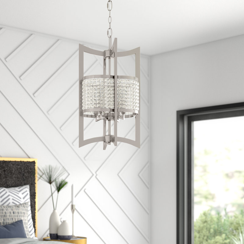 Belisle 4 - Light Dimmable Geometric Chandelier, Hand Painted Palacial Bronze, 26" H