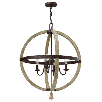 Beloit 4 - Light Iron Rust Sphere Pendant