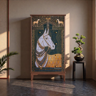 Armoire en bois massif de style chinois