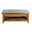 Table basse rectangulaire avec cadre en bois massif industriel avec rangement Crockett