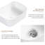 Lavabo vasque de salle de bain, lavabo rectangulaire au-dessus du comptoir, petit lavabo en résine de pierre blanche lavant les éviers artistiques sans drain escamotable