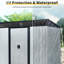 Rangement extérieur en métal 8 pi x 6 pi avec conception de ventilation - pour jardin, pelouse 8 portes coulissantes 6 pi