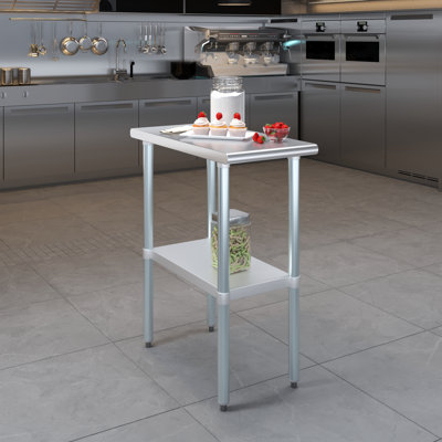 Table en acier inoxydable 30 po x 15 po