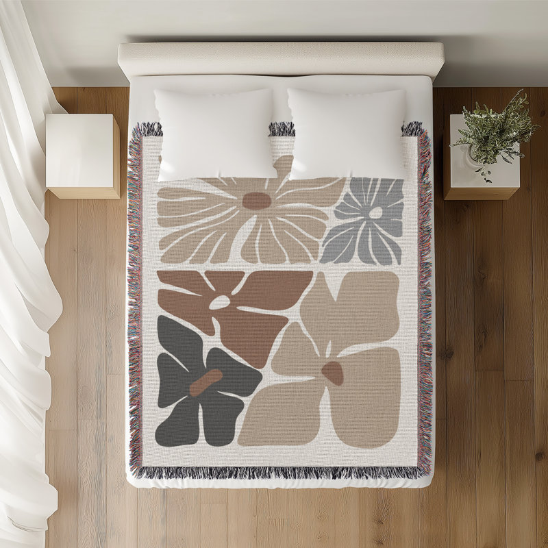 Jeté en coton Roni, 50 x 70, Beige