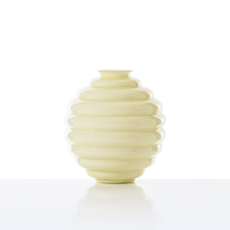 Deco Vase, 9.65" H x 9.06" W x 9.06" D, Milk White