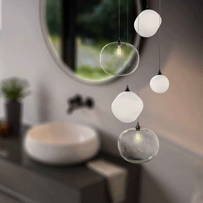 Luminaire suspendu 5 lumières Allure, Laiton
