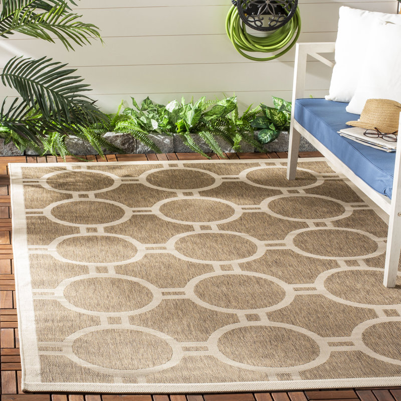 Tapis géométrique Courtyard Performance, Rectangle 5 pi 3 po x 7 pi 7 po