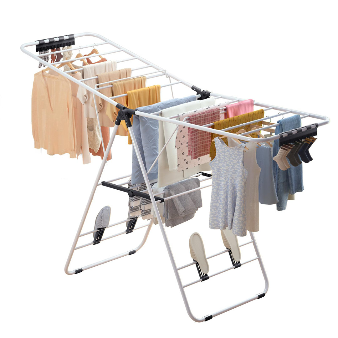 Foldable Clothes Airer, 3-Grade Height Adjustable, Indoor/Outdoor Drying Rack, 144x54.5x94cm.