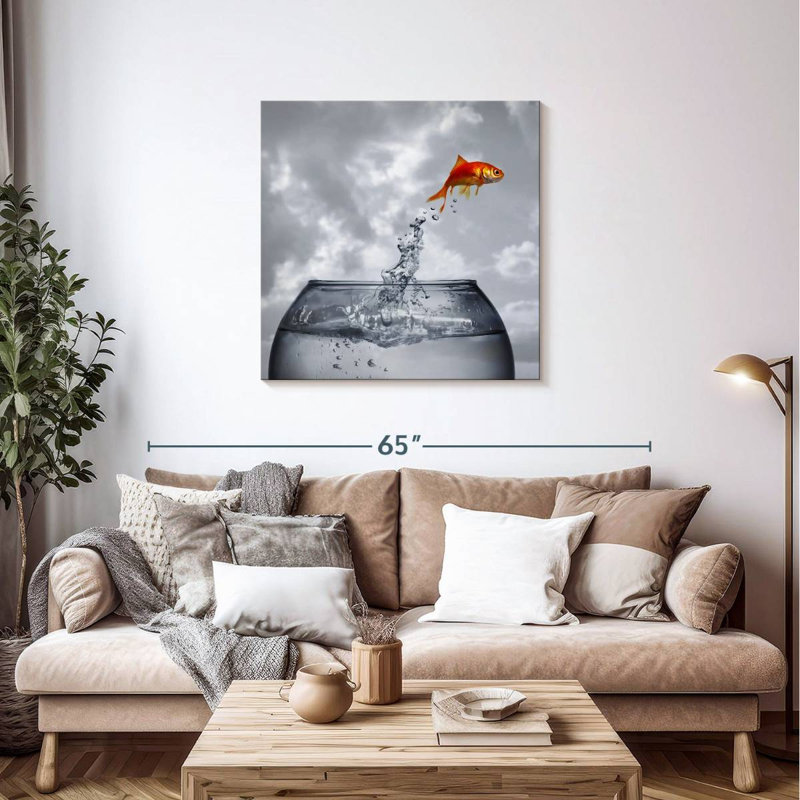Brampt Goldfish Out Of Fishbowl, 36" H x 36" W