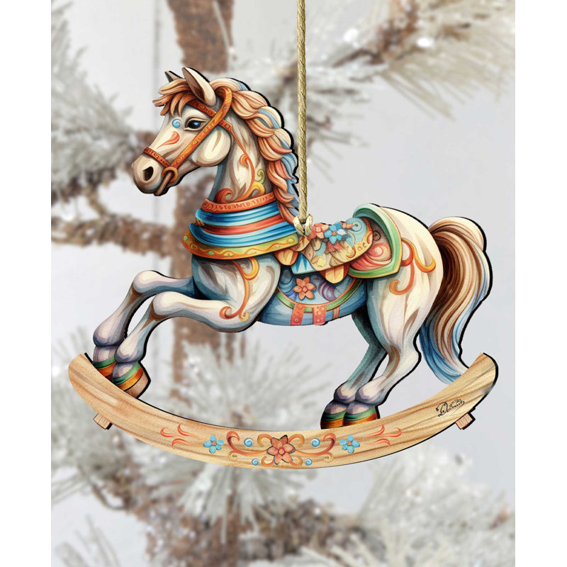Ornement en bois cheval à bascule par Debrekht