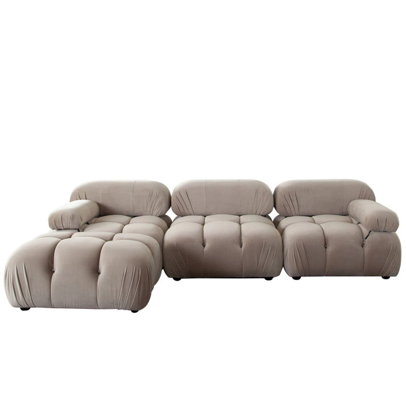 Canapé modulaire à méridienne réversible 111 po 4 pièces Paloma