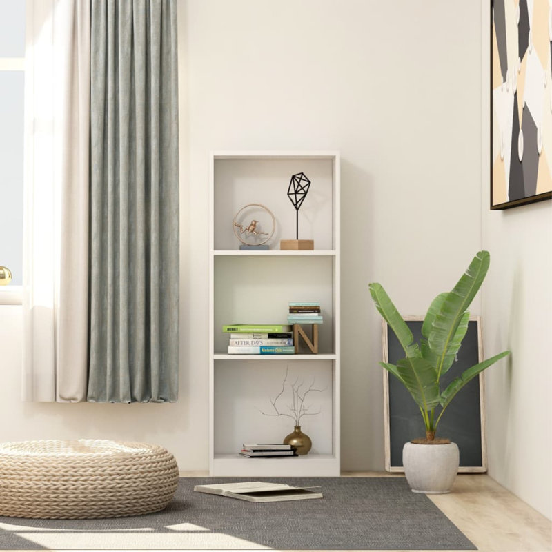 Book Cabinet Bookshelf TV Stand Freestanding Shelf Engineered Wood, White, (4 Shelves) 55.9" H x 23.6" W x 11.8" D