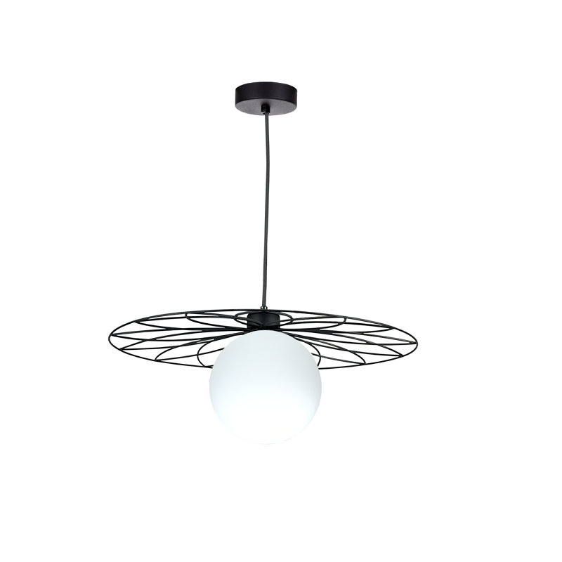 Annastaziah 1 - Light Matte Black Single Pendant, White