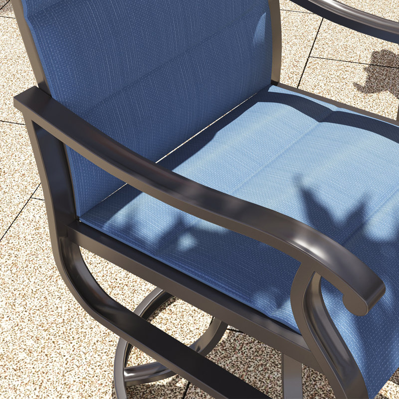 Ensemble de 6 chaises de patio Derrald, Bleu