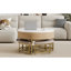 Table basse moderne à plateau relevable avec rangement et 3 repose-pieds blanc et naturel-810409063