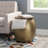 Synthia Hammered Metal Drum Coffee Table with Storage and Wooden Top-2076761965-2076761960