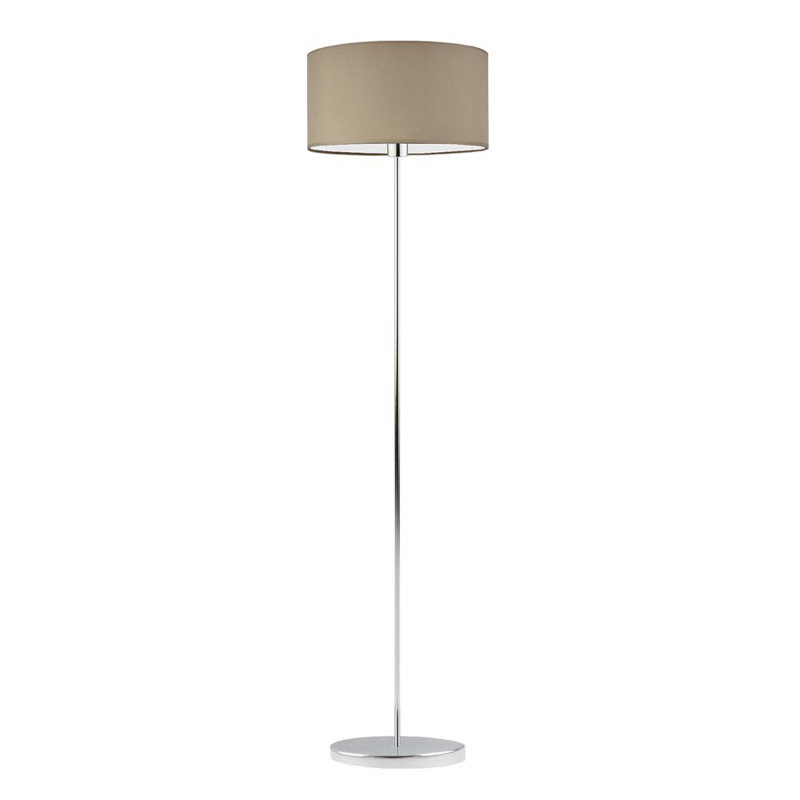 Askel 156 H cm Traditional Floor Lamp, Beige, Chrome