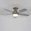 Ventilateur de plafond 52 pales 52 pouces réversible en contreplaqué avec trousse d'éclairage à 3 couleurs, DEL, DC 6 vitesses, télécommande pour salon, chambre à coucher, bureau, intérieur (nickel satiné)