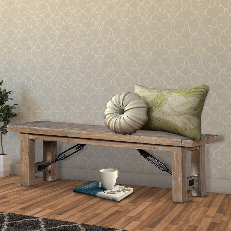 Banc en bois massif Kadie-Lei
