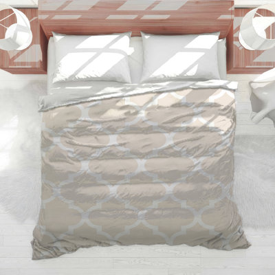 Édredon beige à treillis marocain