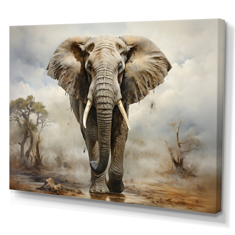 «Elephant Graceful Elephant», reproduction sur toile, Toile tendue, H 34 po x l 44 po x P 1,5 po