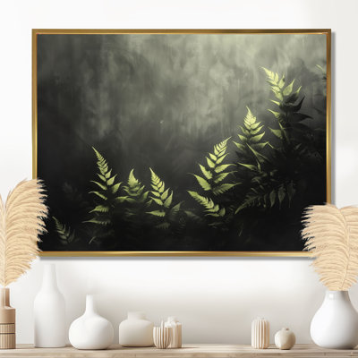 Green Black Nocturnal Nirvana Ferns II - Ferns Wall Art