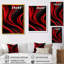 «Happy Streams Minimal Red Black - Abstract Modern Waves», art mural salon-1001197581-1001197571