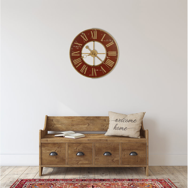 Boris Antique Brass Oversized Metal Wall Clock