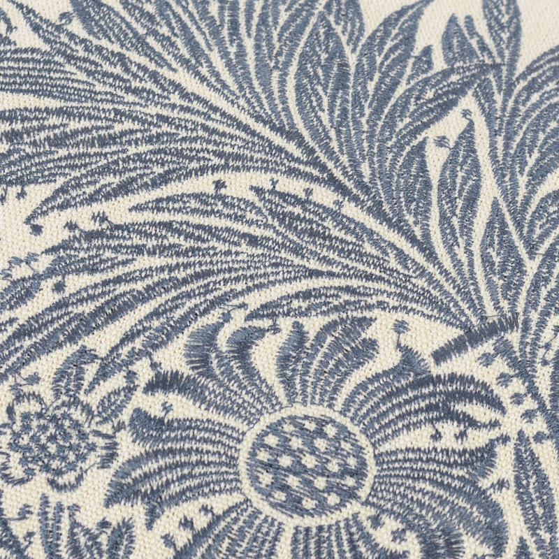 Marigold Floral Rectangular Throw Pillow Cover, Blue