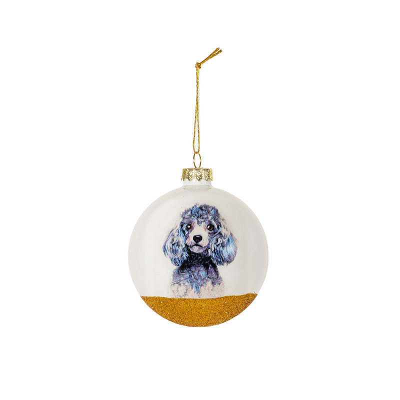 Ornements de Noël en forme d'animal de compagnie - caniche (gris)