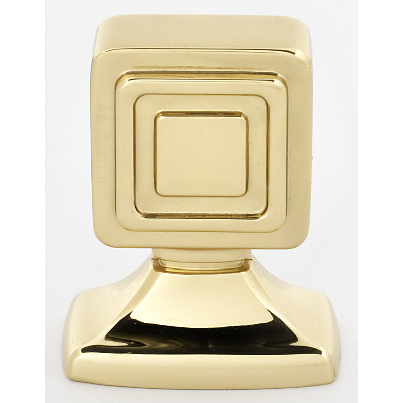 Poignée carrée 1 3/8 po, H 1,25 po x l 0,8125 po x P 1,625 po, Laiton poli