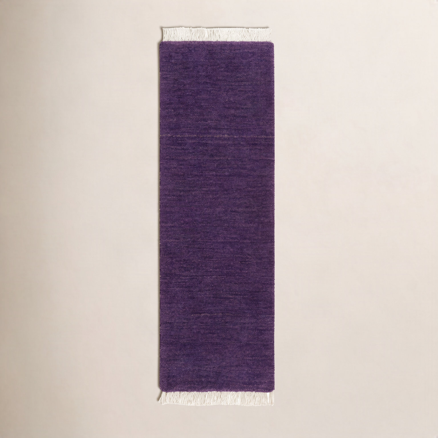 Clio Hand-Woven Cream Wool Rug, Runner 3' x 10'