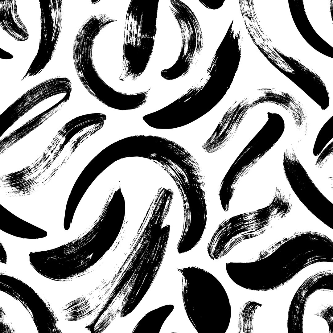 Wavy and Semicircle Brush von Asya_mix - Leinwand Kunstdrucke