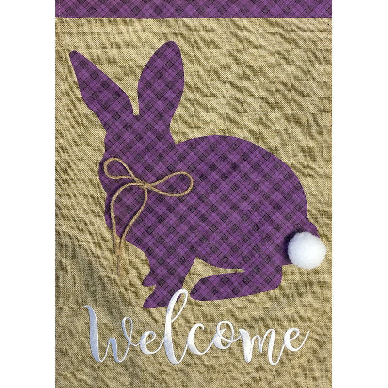 Drapeau de jardin Cottontail, Mauve / blanc / brun