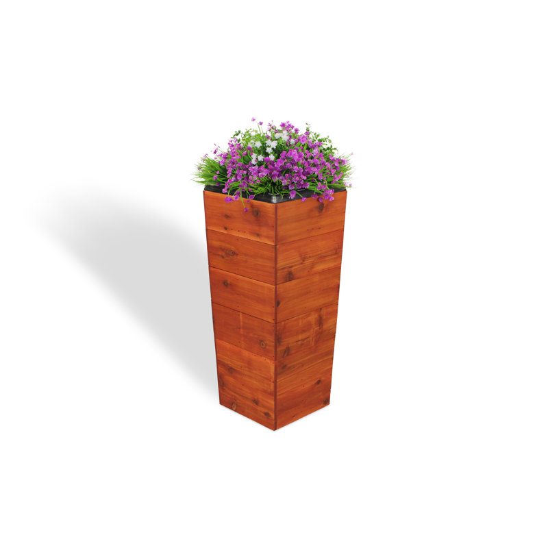 Ullrich Handmade Wood Pot Planter, Bold Cedar