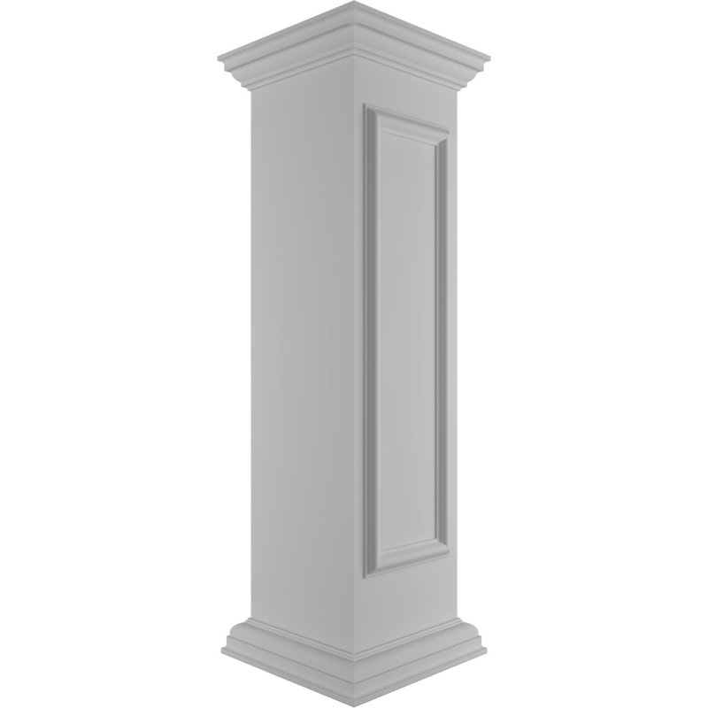 Poteau droit Newel avec panneau, capitonnage et base (ensemble d'installation inclus), H 48 po x l 12 po x P 12 po