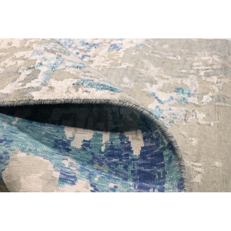 Modern Hand-Knotted Cream Area Rug