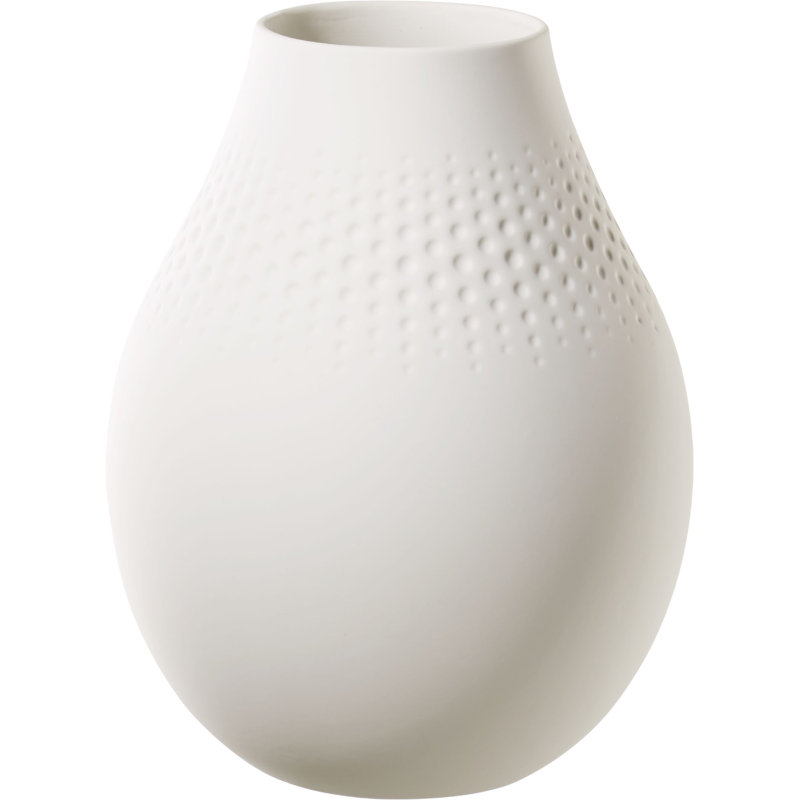 Villeroy & Boch Manufacture Collier  Vase, Small, 7.25" H x 6.5" W x 6.5" D, Matte White