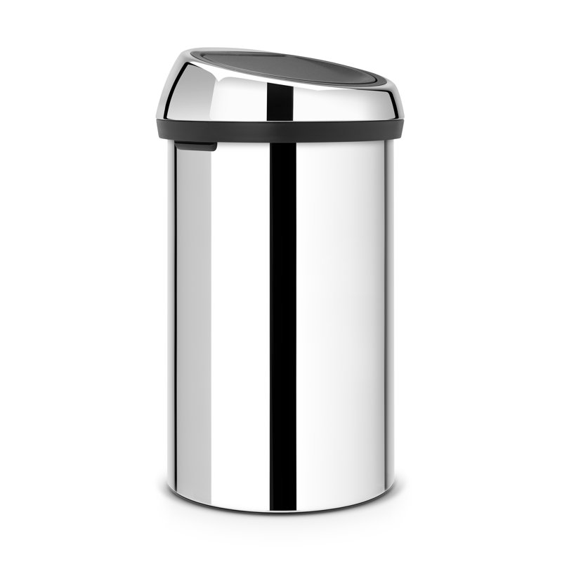 Brabantia 60 Litre Touch Bin, Brilliant Steel / Brilliant Steel