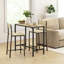 Ensemble de 3 tables de bar et chaises HOMcom, ensemble de table de salle à manger industriel pour 2 personnes, table de cuisine à hauteur de comptoir avec tabourets de bar, ensemble de table de petit-déjeuner pour 2 petits espaces, chêne-932640419