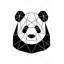Panda géométrique - Toile encadrée, animaux noirs
