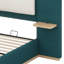 Grand lit plateforme tapissier avec tablettes latérales intégrées et coins arrondis doux et anti-collision-746548520