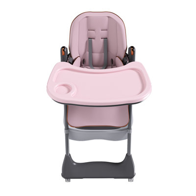 Adjustable High Chair For 6 Months To Years, With Reinforced Steel Frame, - Tip Base, Detachable Dual Layer Tray, 5 Height Settings, And Ergonomic Design Travel Home