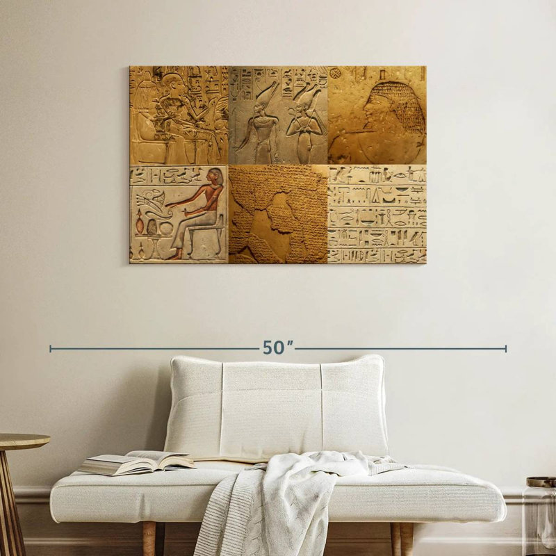 Keiri Egyptian Hieroglyph Collage, 26" H x 39" W